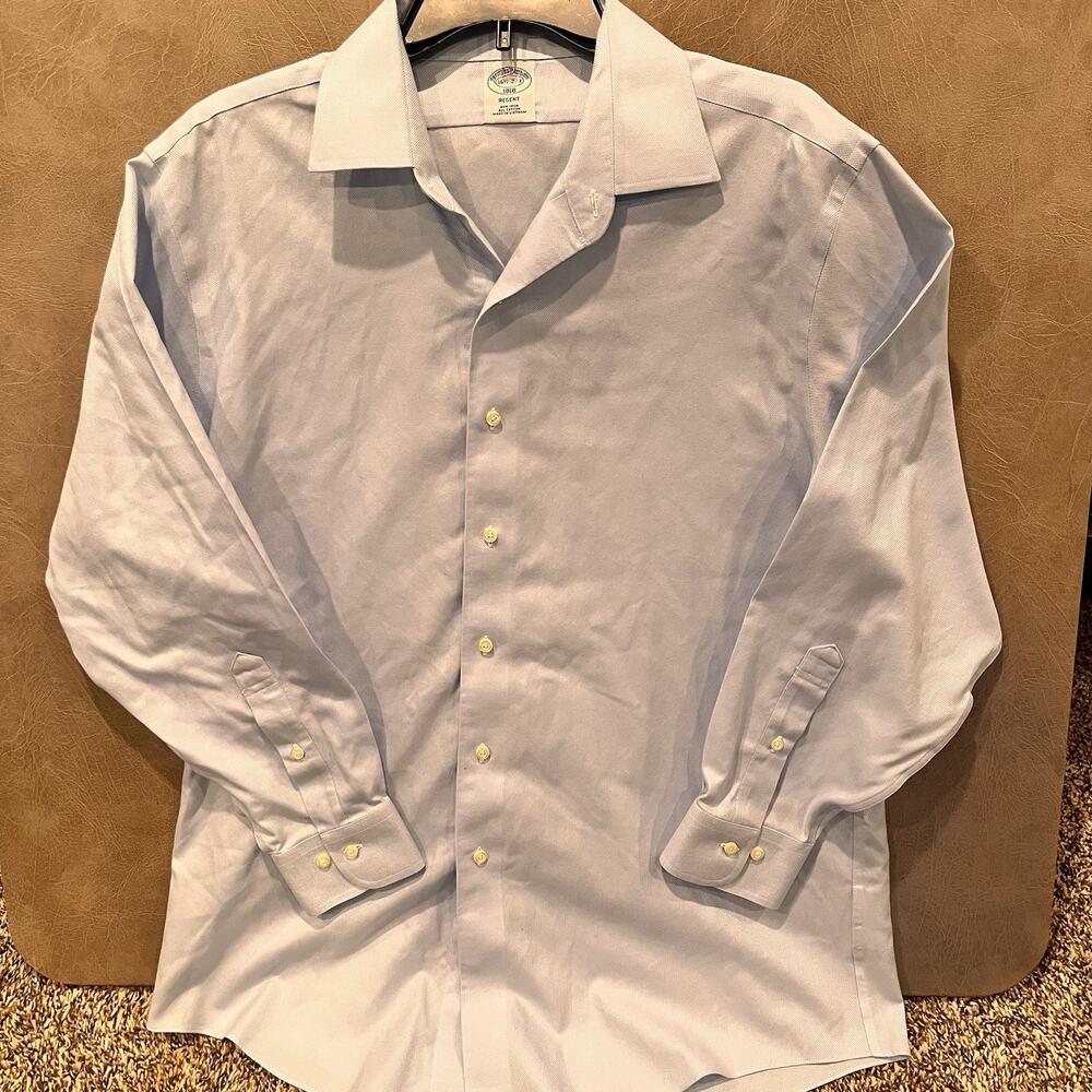 Brooks Brothers Regent Regular‎ Fit Blue Non-Iron XL Dress Shirt 16.5 Neck